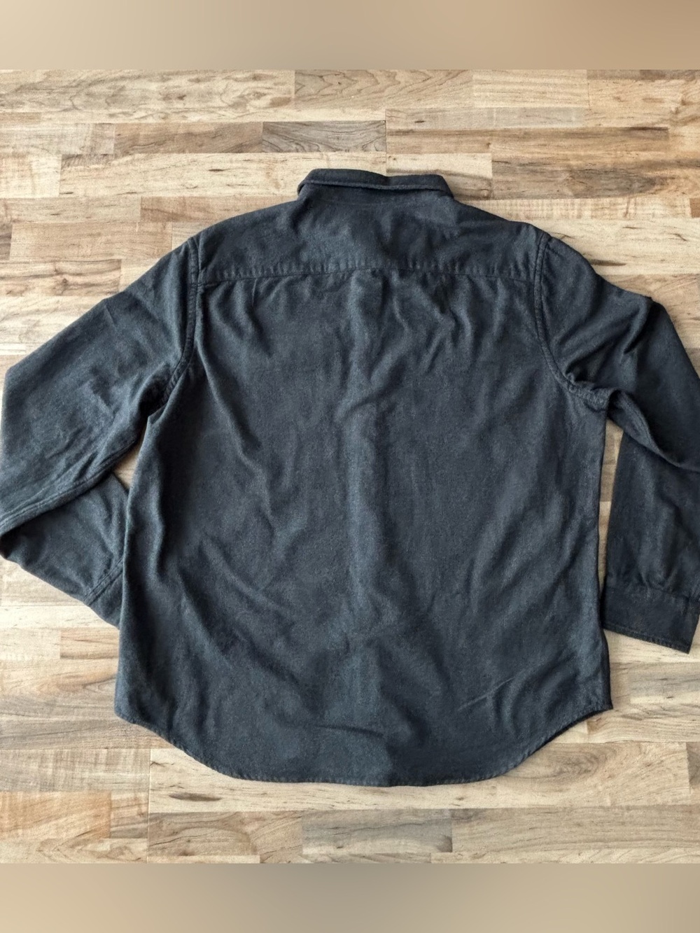American Eagle Men's XL Solid Charcoal Flannel Shirt Grunge Workwear Rugged - Picture 4 of 10